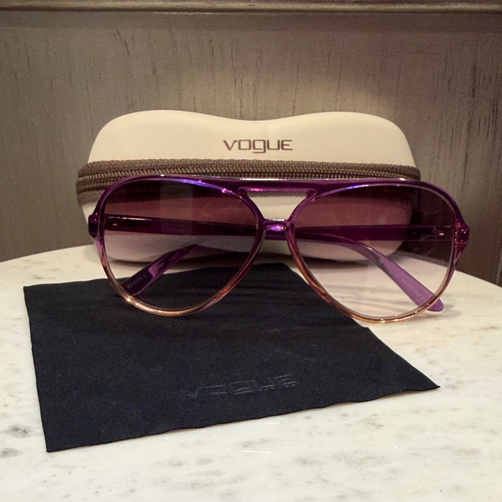 Vogue Two-Tone Purple to Peach Aviator Sunglasses